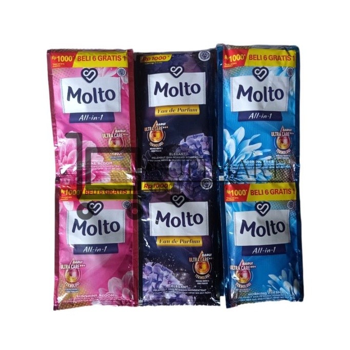 MOLTO 1000 Pewangi Pakaian Renteng Isi 6pc Sachet