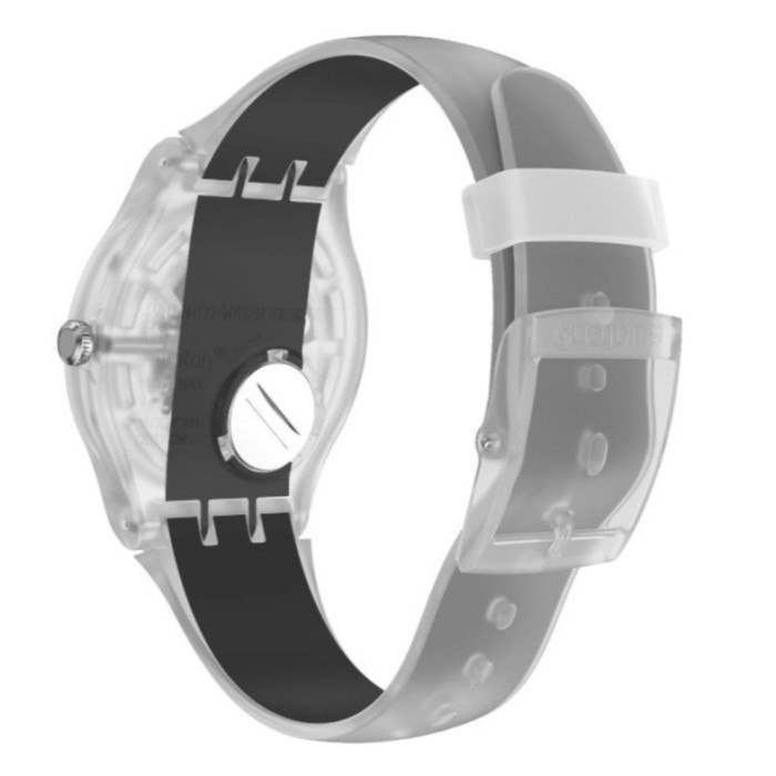 SWATCH SUOK157 CLEARLY BLACK Jam Tangan Pria Analog Original Swiss