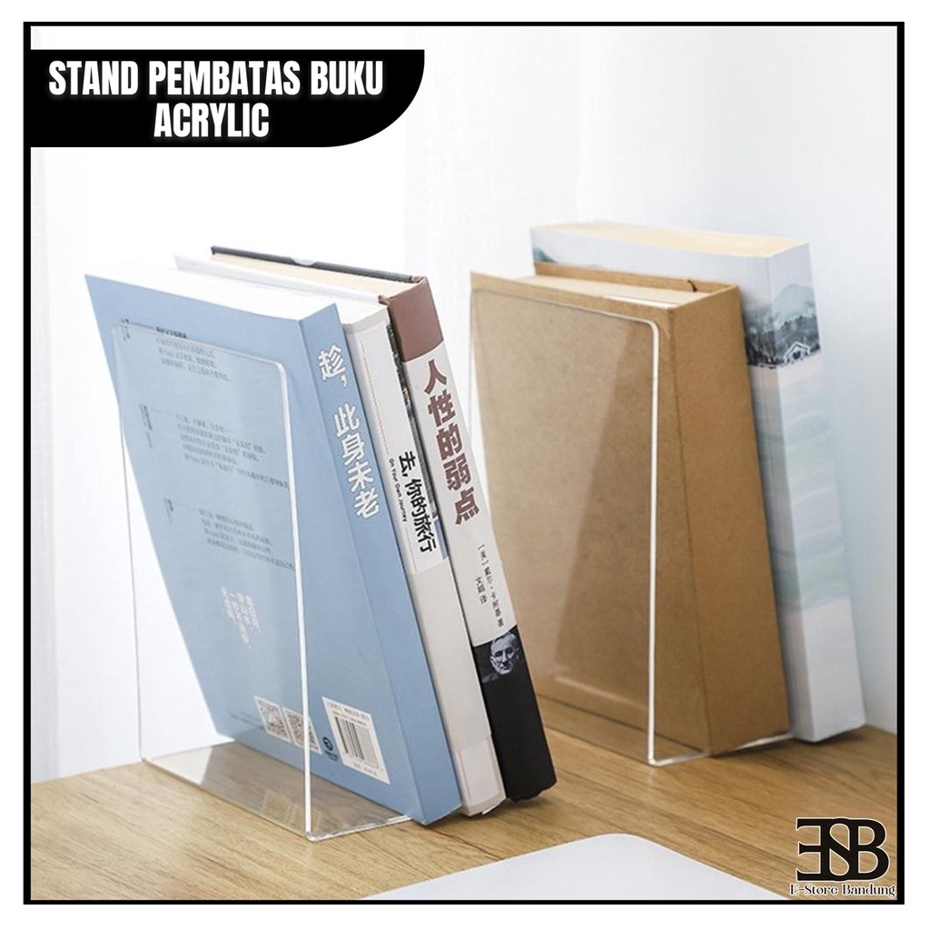 

Display Book Stand / Peyangga Buku Acrylic / Pembatas Buku Akrilik Book Holder