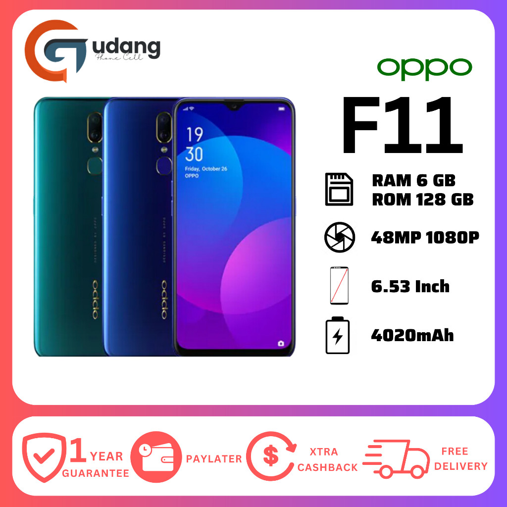 Handphone smartphone F11 Ram 8GB Internal 256GB Garansi 1 Year