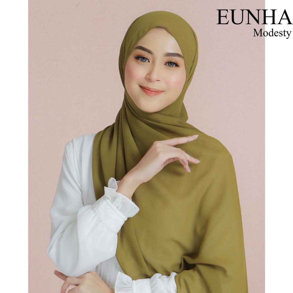 Hijab Pashmina Ceruty Baby Doll Premium Pasmina Turkish Shawl Warna Olive