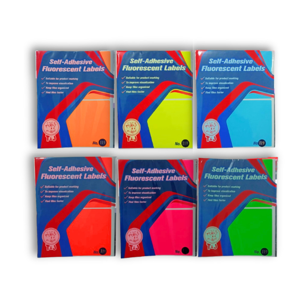 

T&J SELF ADHESIVE FLUORESCENT LABELS 119