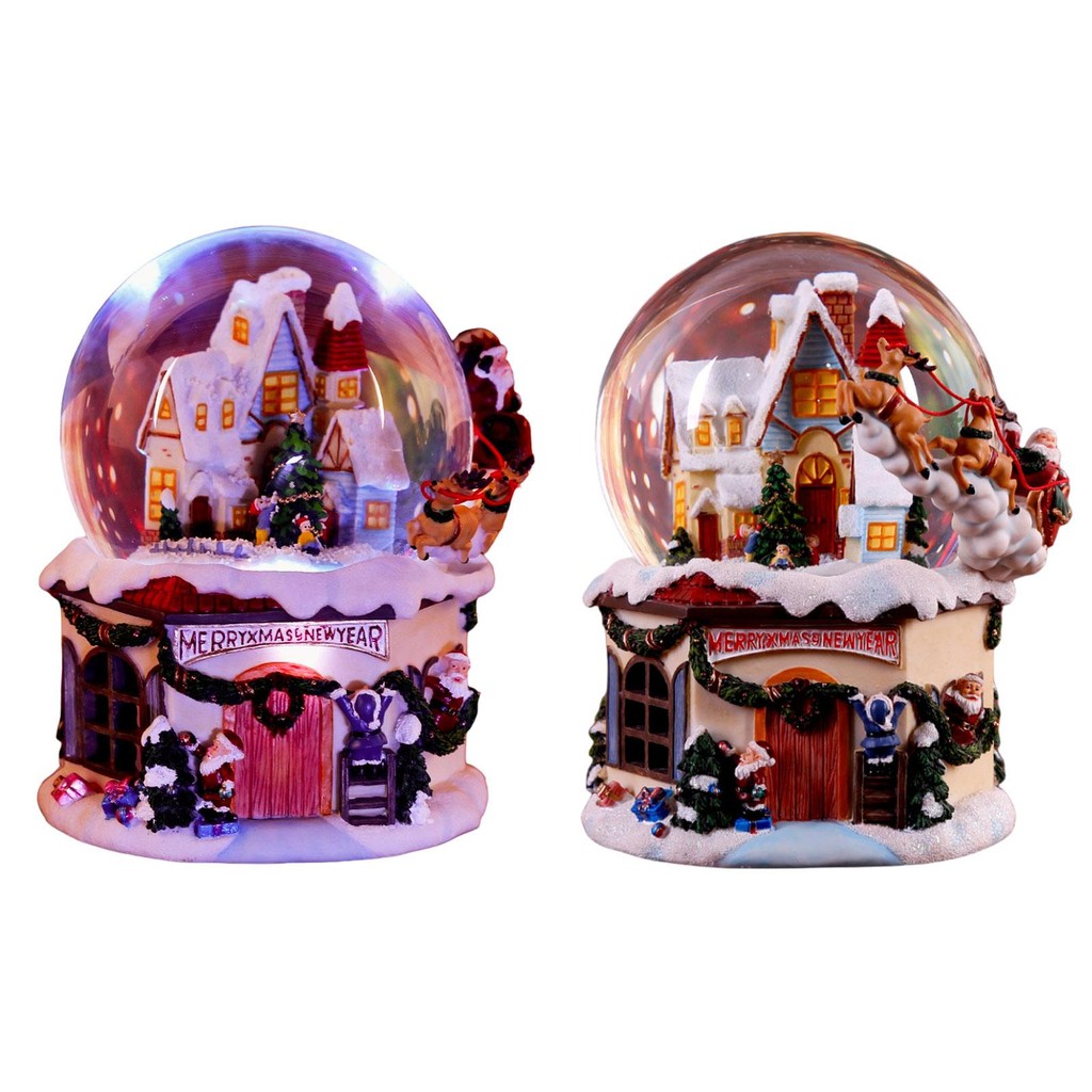Christmas Music Box Rotatable Festival Christmas Scene Snow Globe Christmas with