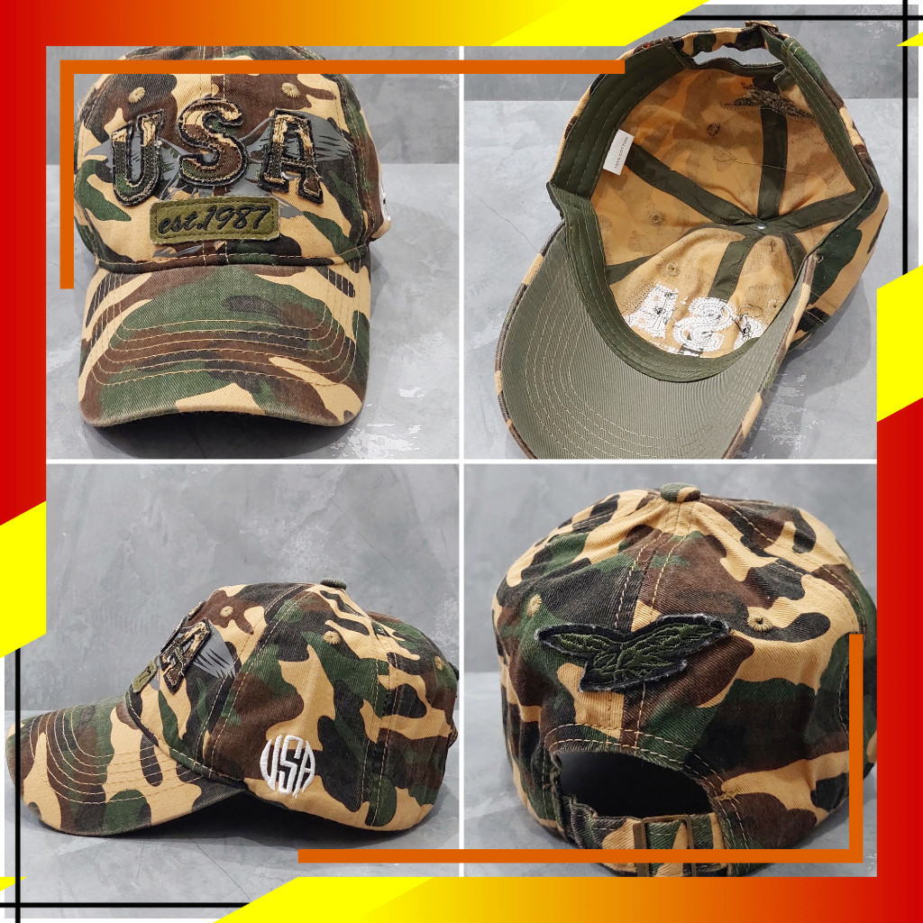 COOLTUF-Baseball Cap Premium Cotton Wash Topi Cowok Kasual Strap Besi Bordir USA