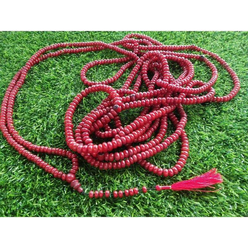 TASBIH 1000 SERIBU BIJI POCOK BIJI GEBANG WARNA MERAH SIZE 7 - 10 MM