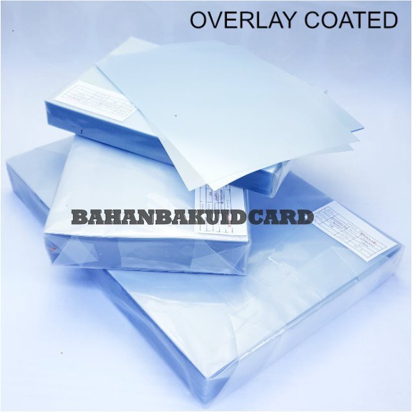 

PVC Overlay laser Coated ukuran A4 297 x 210 mm tebal 0.1 mm