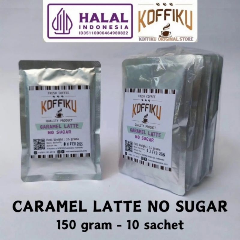 

KOFFIKU CARAMEL LATTE NO SUGAR 15 grm (isi 10 sct) Instant Coffee - Indokopi