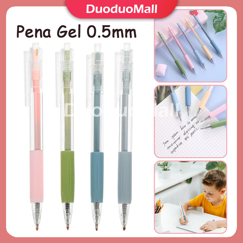 

Pulpen Cetekan Transparant Polos / Pena Gel 0.5mm Tinta Hitam / Pen Warna Warni Bolpoint Polos