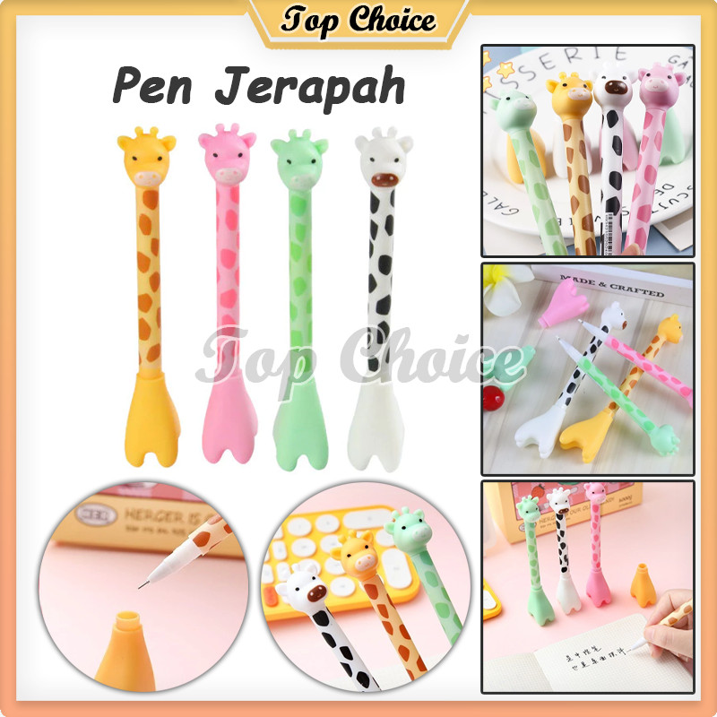 

Pena Tinta Hitam Pen Gel Jerapah / Girrafe Ballpen Pena Pulpen Ujung Lancip