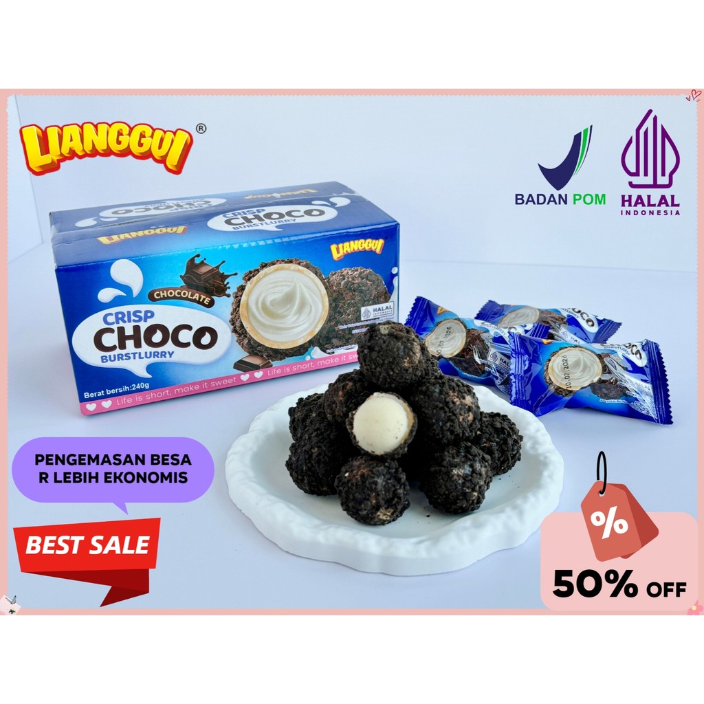 

[Paket lebih terjangkau]Lianggui HALAL Crisp Burstlurry Choco Flavour 24pcs/240g Wafer Mini Coklat Ball Kue Lebaran Best Seller Enak Cemilan Hampers /Gift]