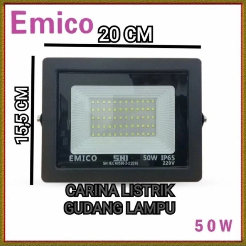 EMICO Lampu sorot led 50w lampu led flood light 50 watt