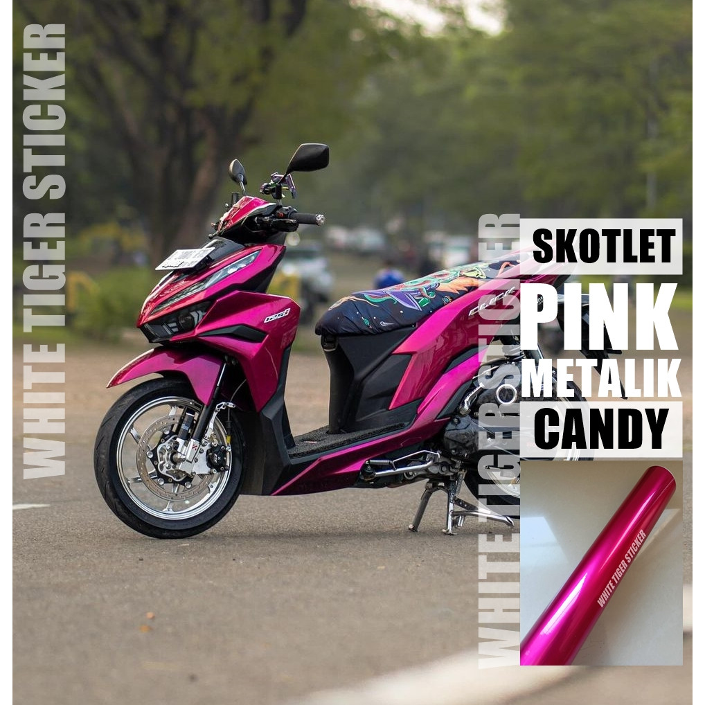 SKOTLET STIKER MOTOR PINK CANDY STIKER PINK METALIK CANDY SKOTLET PINK METALIK CANDY SKOTLET PINK
