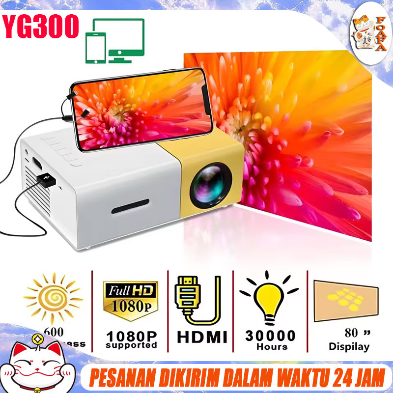 YG300 Proyektor Mini Portable Led mini Proyektor hp mini Home Theater HDMI Proyektor Proyektor LED