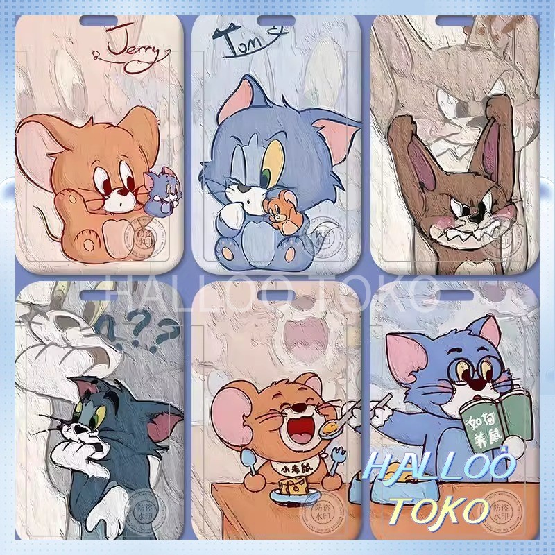 

【Diskon Lebaran】ID CARD HOLDER MOTIF KAWAII TEMPAT KARTU PHOTOCARD PHOTO CARD Pelindung + Tali,Lukisan Minyak Pasangan Kucing Dan Tikus