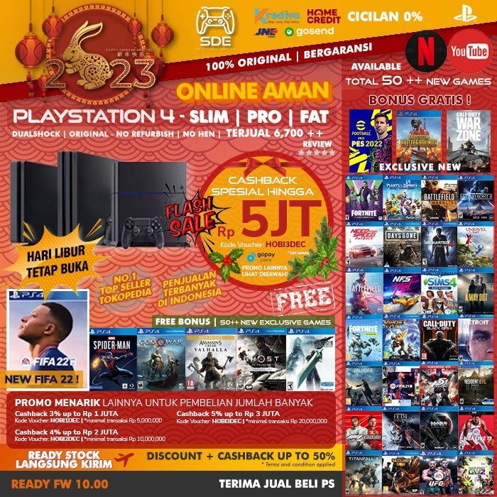 BEST -ps4 slim/fat/pro 500gb 1tb bonus full game sony playstation 4 garansi - SLIM 500 GB, MOTHERBOA