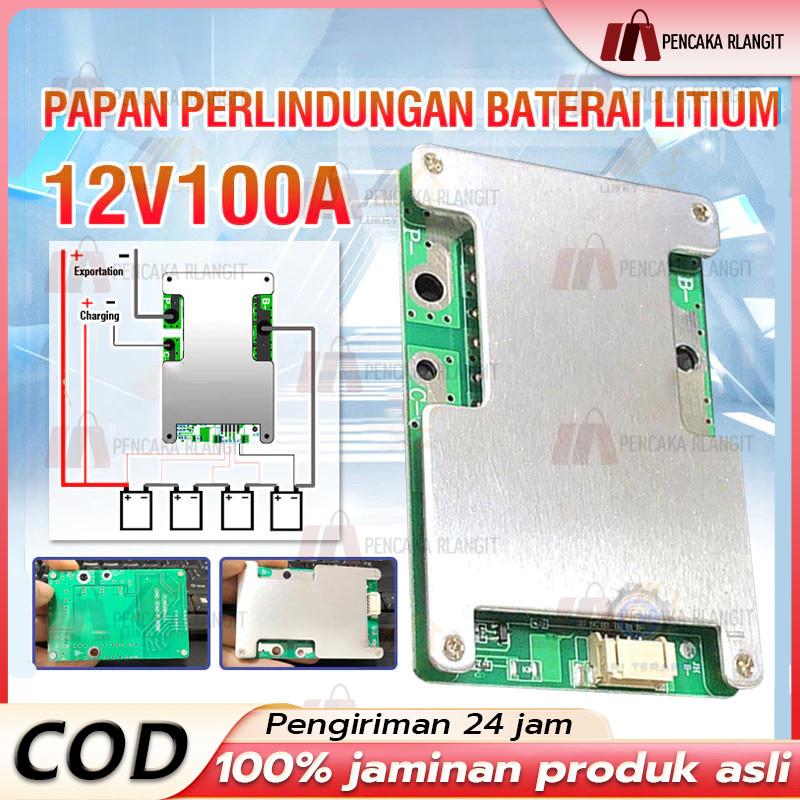 Module BMS 4S 100A 12V Lifepo4 3.2V Common Port BMS 100A