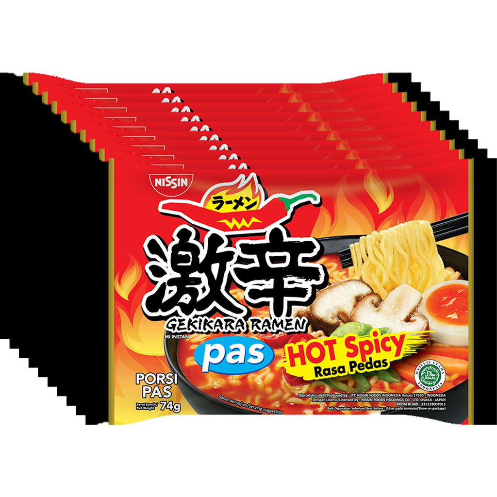 

Mie Instan Nissin Gekikara Pas Hot Spicy Instant Noddle (Bundle 10 Pcs)