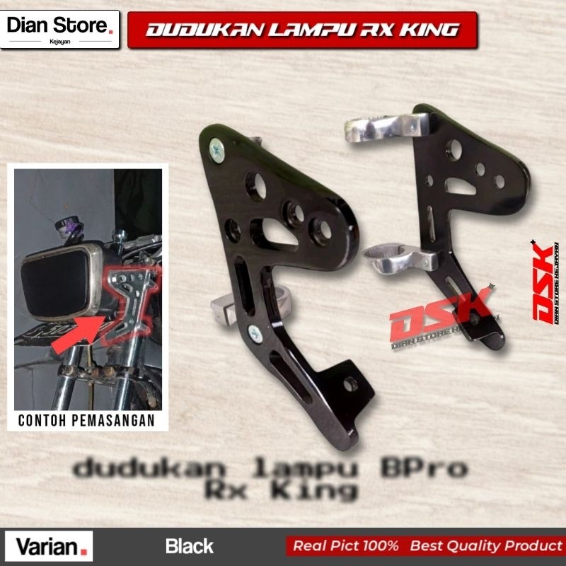 BREKET LAMPU CNC RX KING COPY BPRO / DUDUKAN LAMPU BPRO SET RX KING