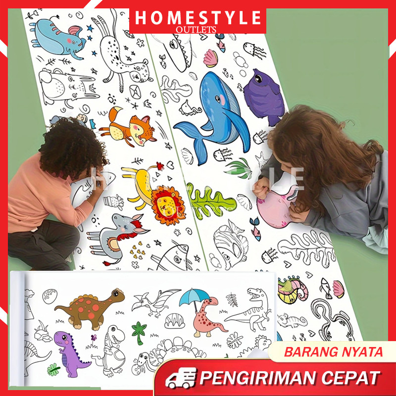 

3 METER Graffiti Scroll Kertas Mewarnai Jumbo Anak / Children Drawing Paper