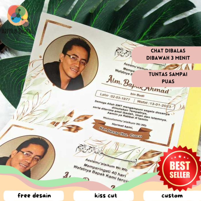 

AHD Cetak Sticker Label Tahlil Dus Box Makanan Mengenang Wafatnya 40 100 1000 Harinya Free Desain