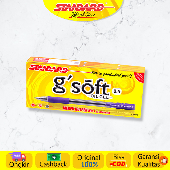 

[[PROMO]] STANDARD PEN G'SOFT 0.5 / 12 PCS - Biru