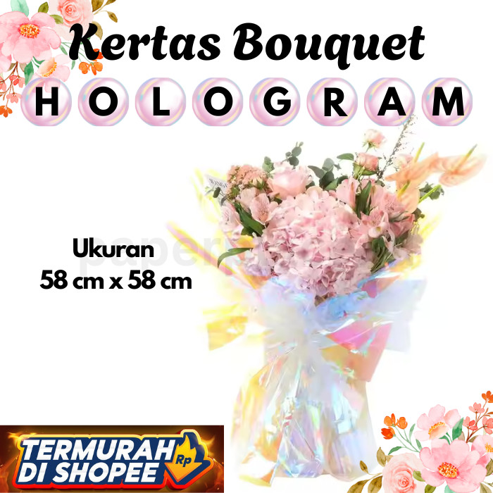 

[TEBAL] HOLOGRAM LEMBARAN BUKET PLASTIK RAINBOW TRANSPARANT PELANGI KERTAS BUNGA WRAPPING PAPER