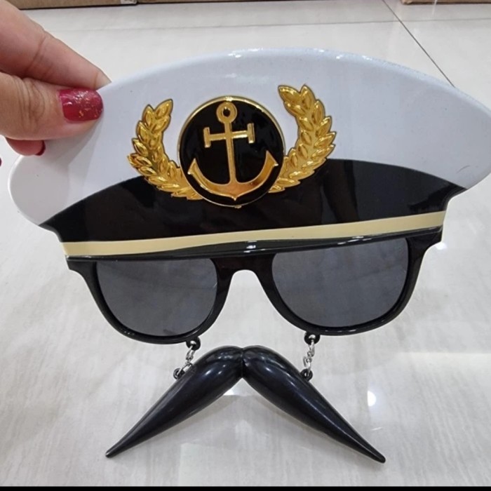 [Promo]Terjangkau Topi Sailor Pelaut / Topi Captain Pelaut - Kacamata
