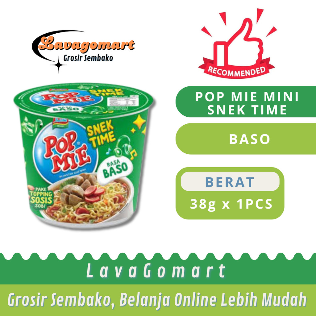 

POP MIE INSTAN CUP MINI BASO 38g - 1 PCS - LAVAGOMART - BANDUNG