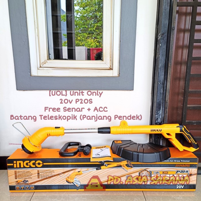 Cordless Grass Trimmer 20V INGCO CGTLI20018 Mesin Potong Rumput Senar Baterai P20S
