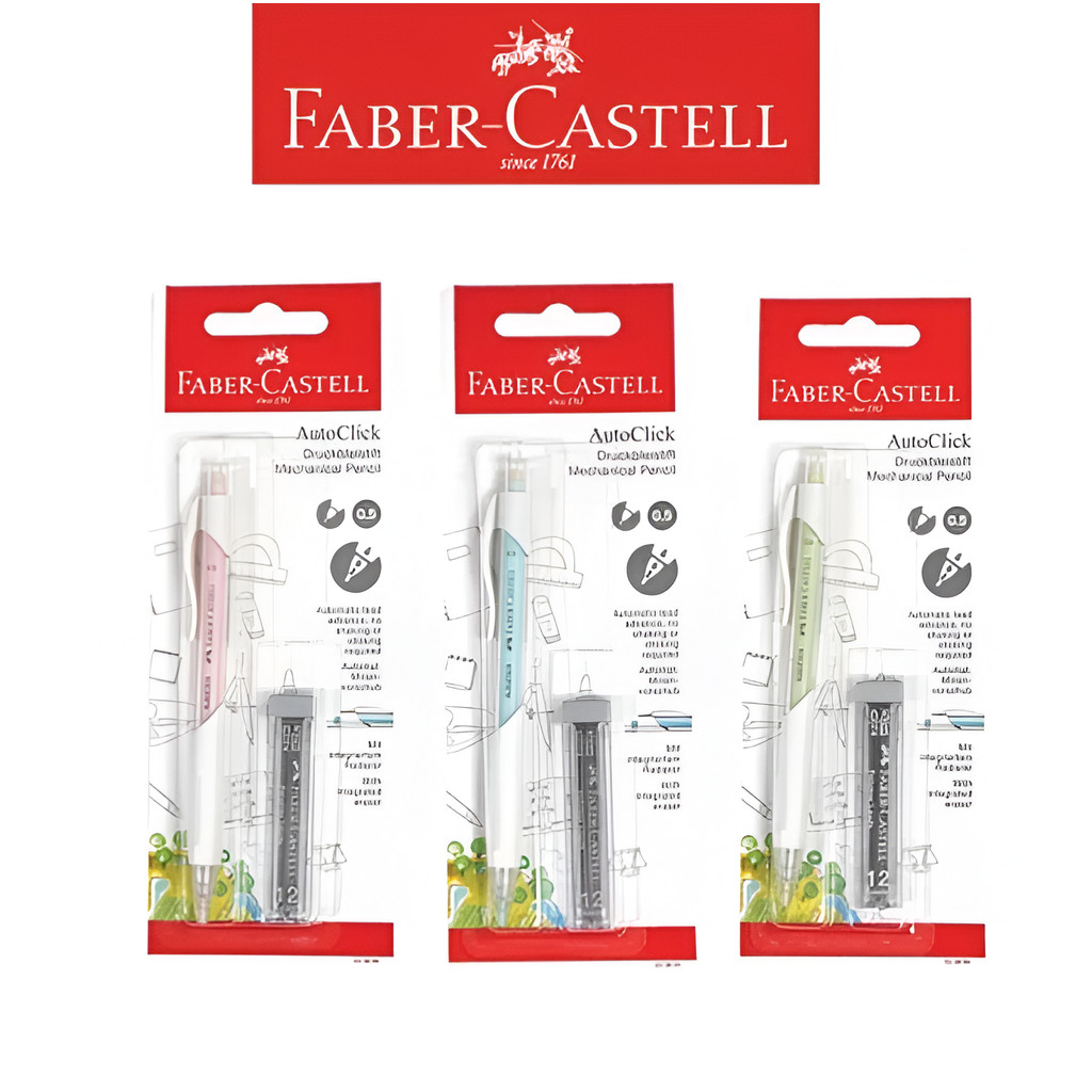 

Pensil Mekanik / Mechanical Pencil Faber Castell Auto Click Ukuran 0.5 mm Blister Free 1 Refill