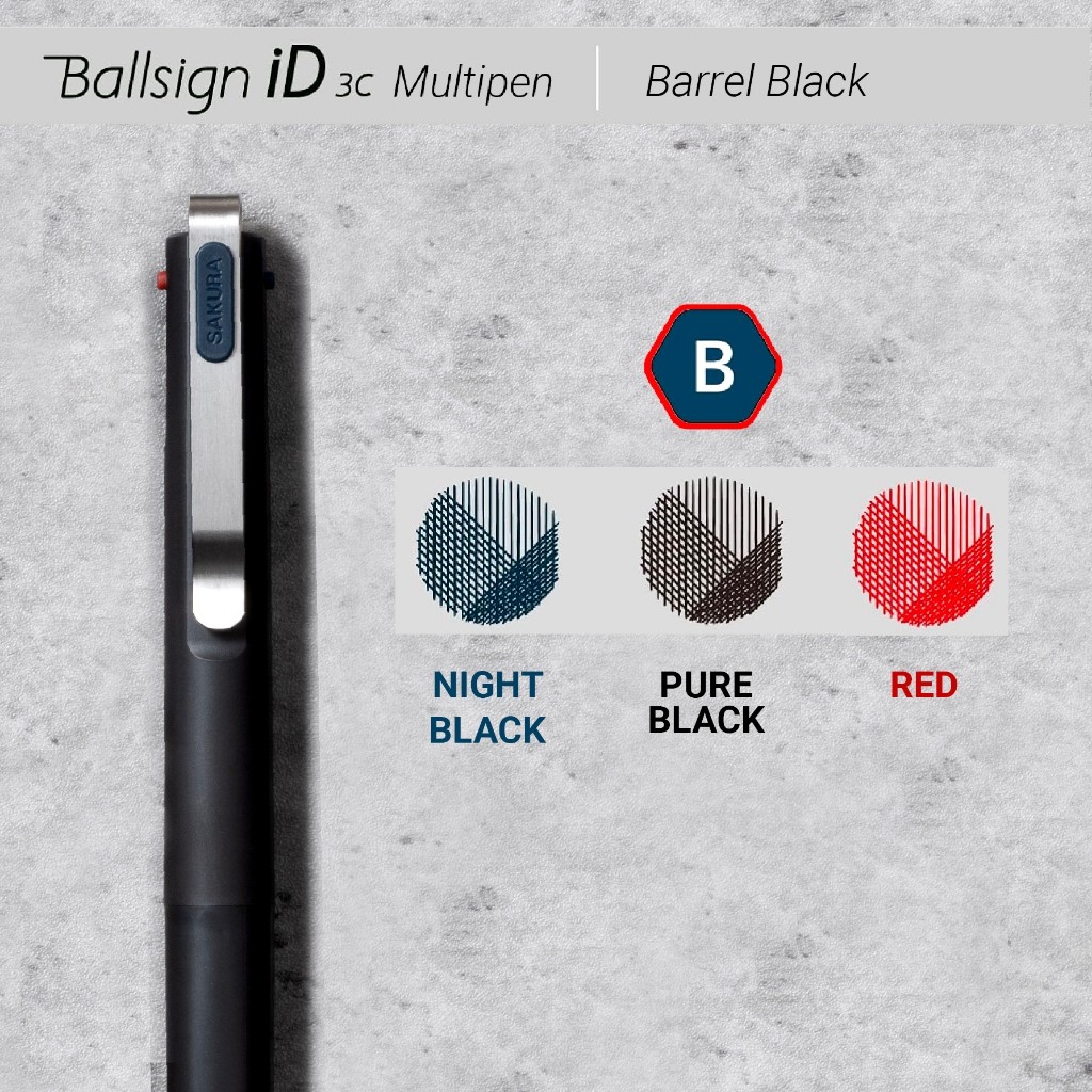 

Gramedia Surabaya - Sakura Ballsign ID 3C Multipen Ballpoint Gel Pen Retractable /GB3D854-49B