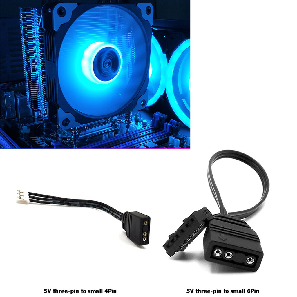 Coolmoon ARGB Fan Kabel Konverter 4Pin/6Pin to 3Pin Kabel Adapter Converter Cord For Coolmoon Fan Co
