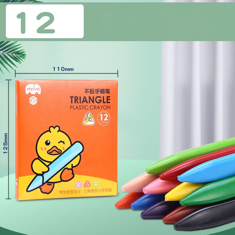 

KRAYON 12/24/36 Warna Cerah Bentuk segitiga ergonomis tidak beracun bisa dicuci Set Krayon