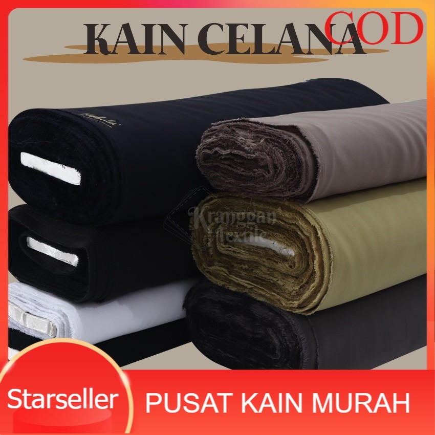 Bahan Kain pemda khaki/Celana kain pramuka Meteran Semi Wool High twist Cocok Untuk Kain Seragam PNS