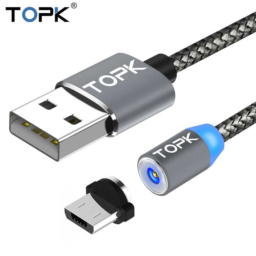 COD Kabel Charger Micro USB Magnetic 5V 2.4A TOPK