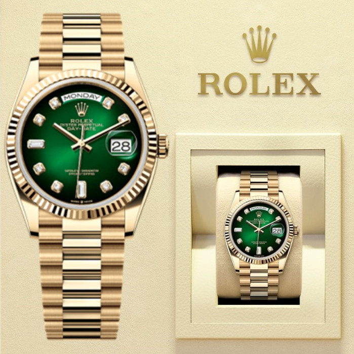 [100%ORI] Swiss Rolex Datejust Series M128238-0069 Smoked Green, Automatic Mechanical Men's Watch, 1