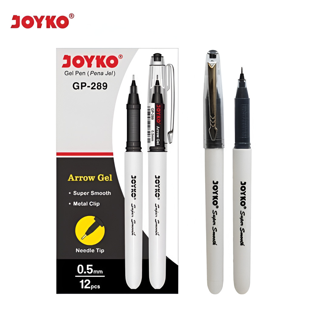 

Gel Pen Pulpen Pena Joyko GP-289 Arrow Gel 0.5 mm (1 PACK / 12 PCS) - Bolpen Pulpen Gel Hitam 0.5 mm