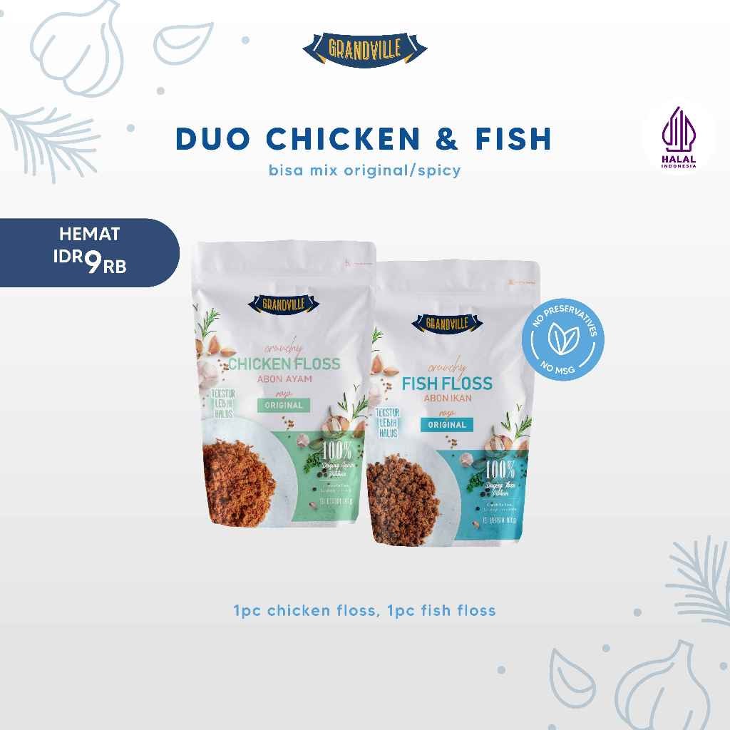 

Grandville Abon AYAM & IKAN Crunchy Duo Mix Pack