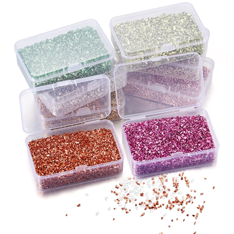 

80g/Box Color Irregular Resin Filling Crushed Glass Stones For DIY Epoxy Resin Mold Jewelry Making Crystal Nail Art Decoration