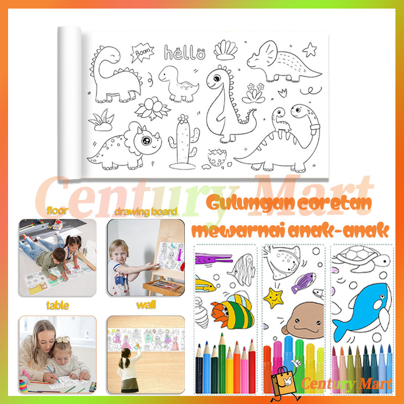 

CM 3 METER Graffiti Scroll Kertas Mewarnai /Jumbo Anak Kertas Mewarnai /Poster Mewarnai Jumbo / Kertas Mewarnai Besar