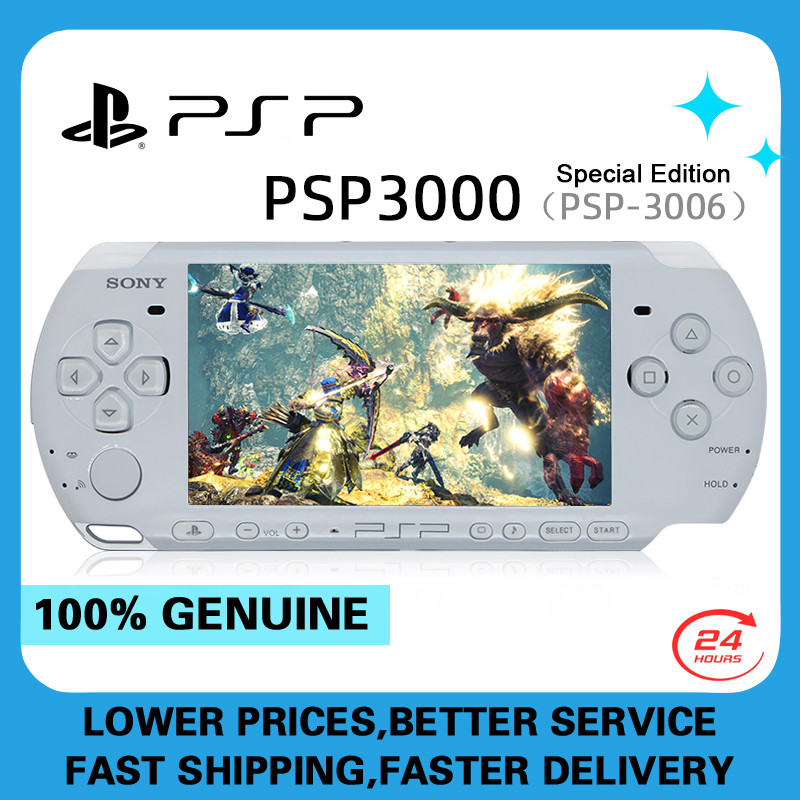 Sony psp 3000 PEARL WHITE (PSP-3006) Original PlayStation PSP3000 Game Console+(Free Games)