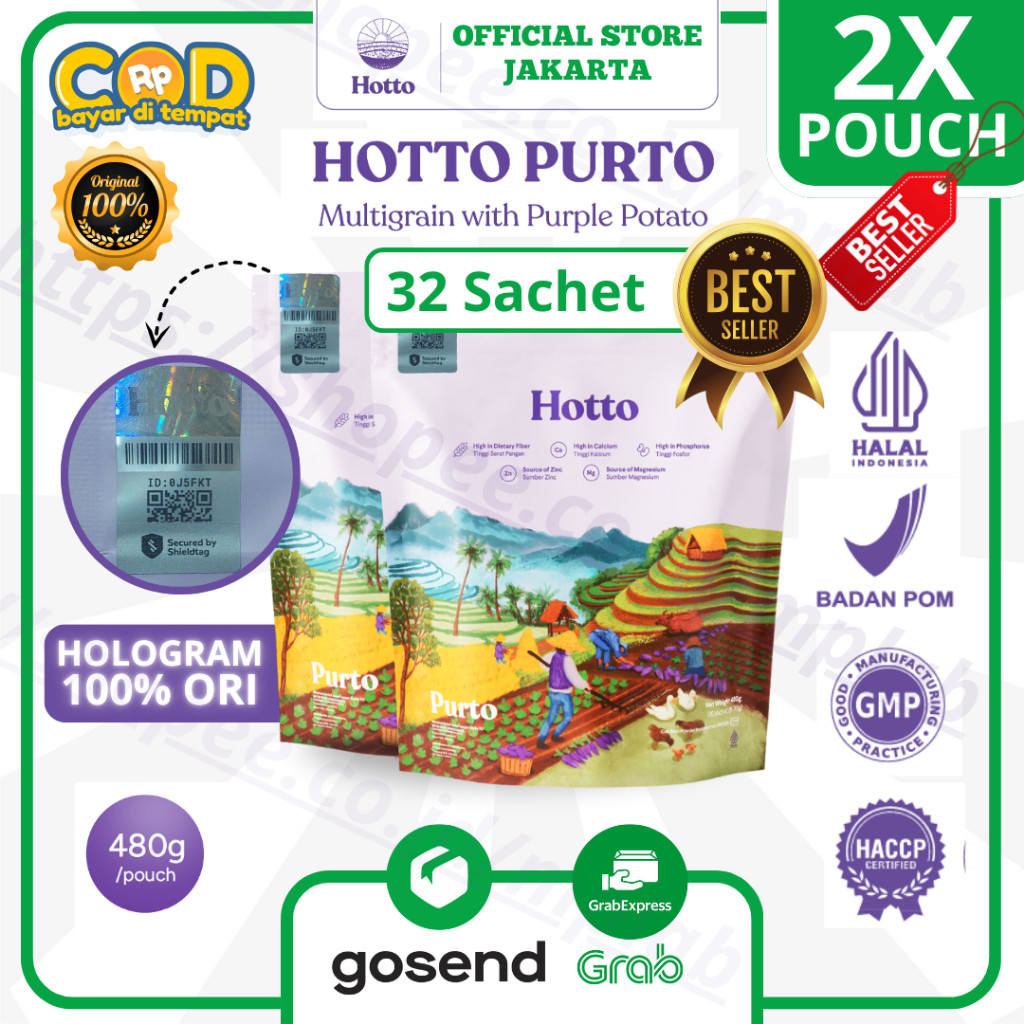 

HOTTO PURTO Official Store Flash Sale Multigrain Minuman Original 100% BPOM & HALAL