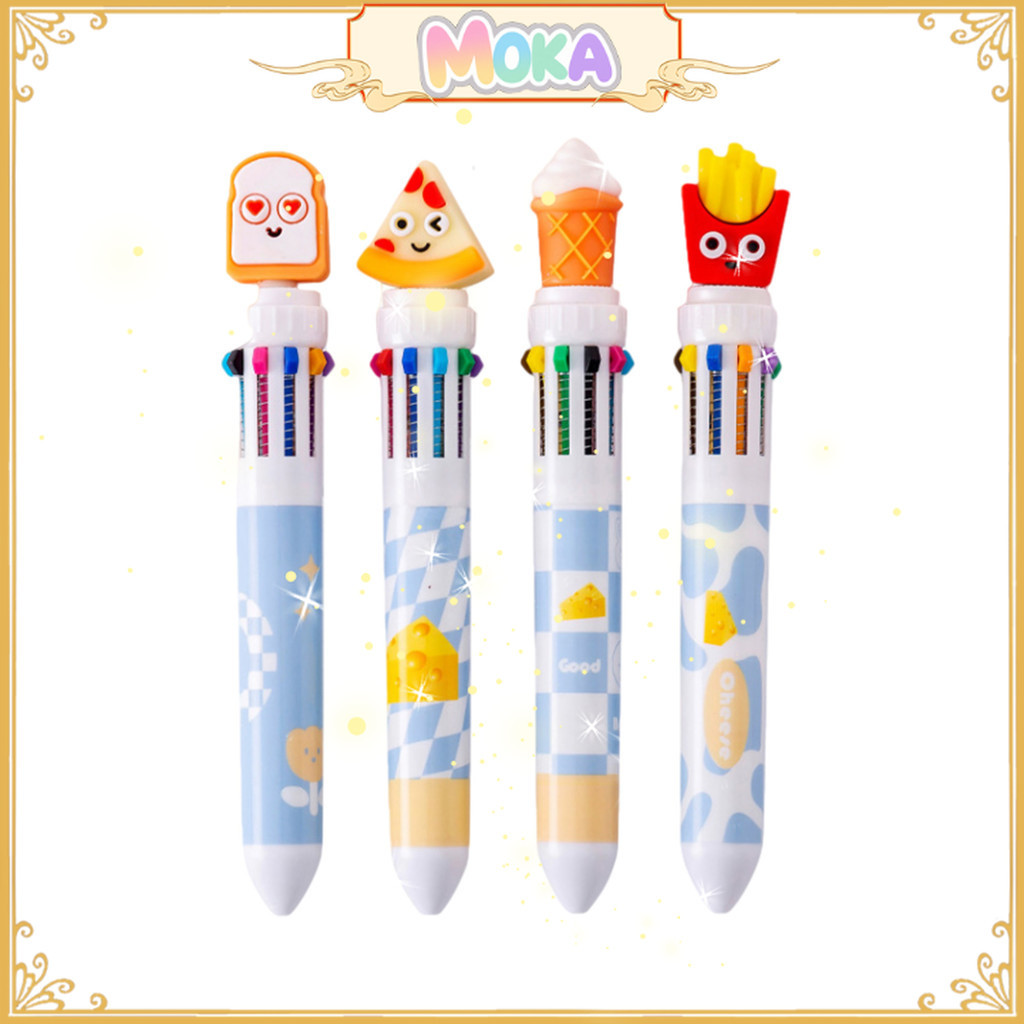 

MOKA Pulpen Gel 10 Warna Motif Minuman Dan Makanan 3D Lucu Imut / Bolpen Gel Karakter MKP46