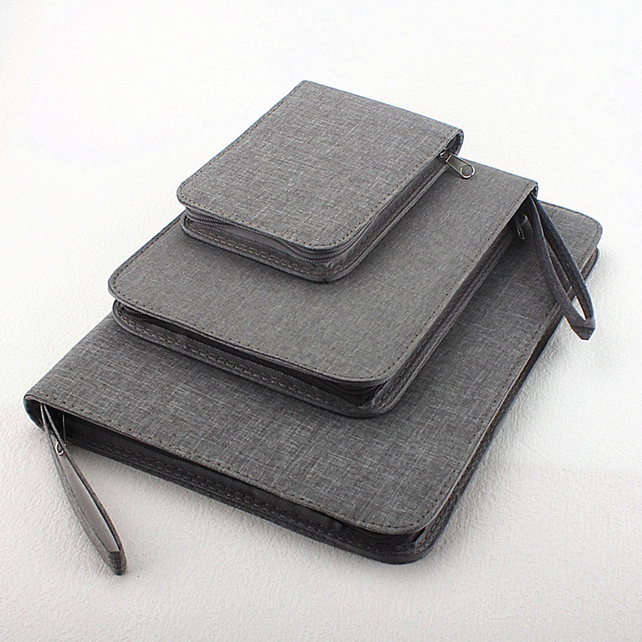 

10/24/48 Slots Fountain Pen Case Pencil Case Pouch Bag Canvas Case Black, Gray