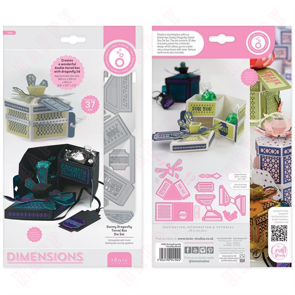 

Gift Box Die Dainty Dragonfly Box Die Set Metal Cutting Die for DIY Scrapbooking Embossing Greeting Card 2024 New Christmas
