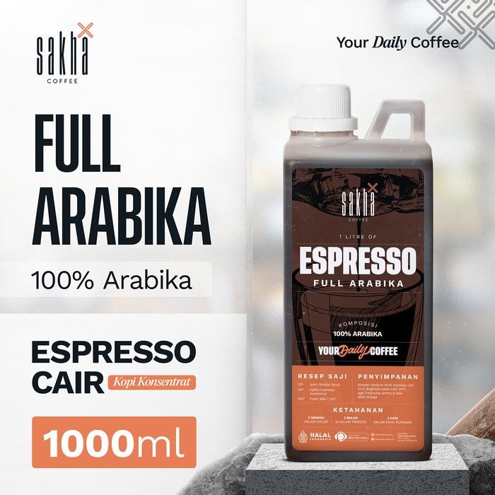 

Espresso Cair Minuman Kopi Susu Kekinian 1 Liter Konsentrat Coffee - Full Arabika