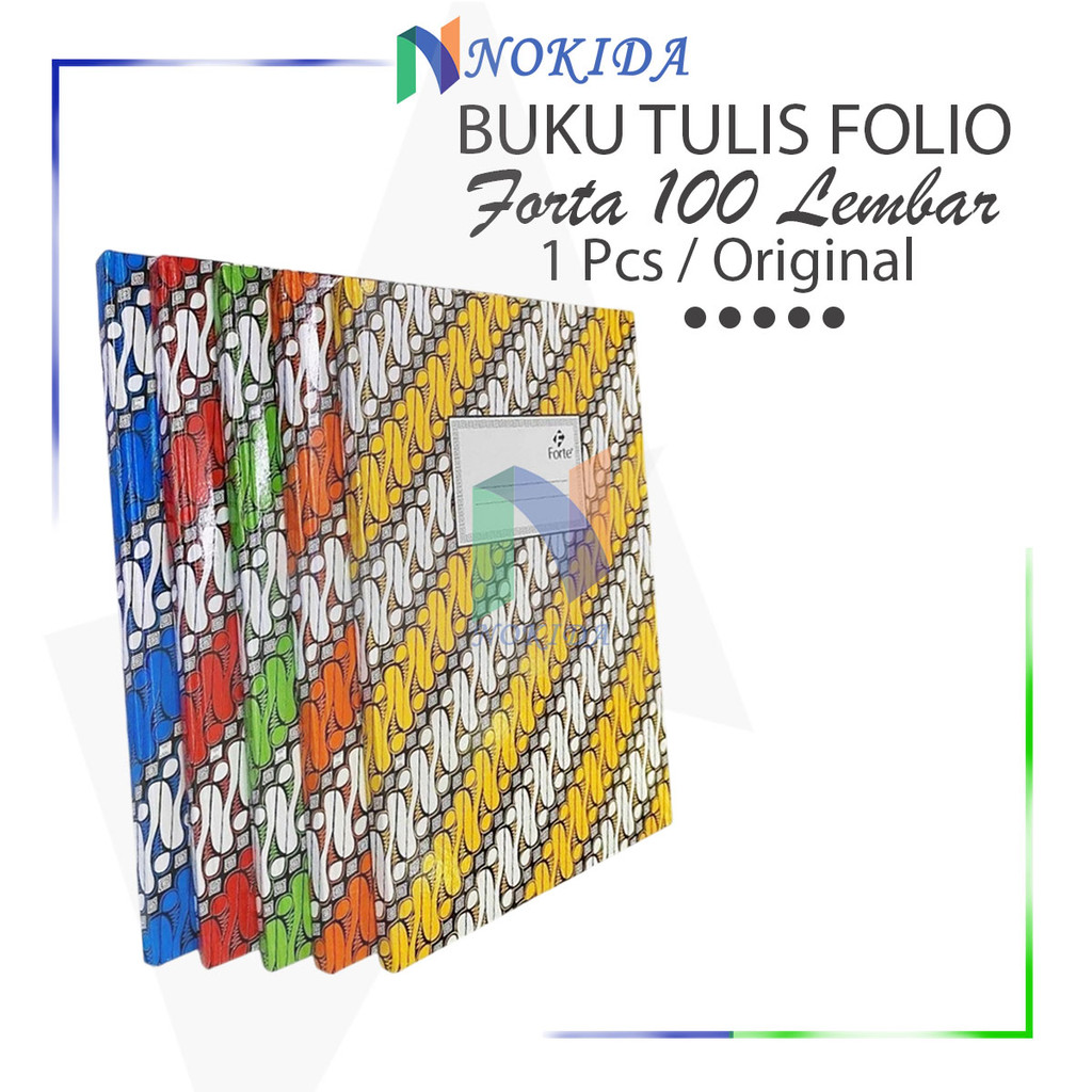 

Nokida Buku Buku Tulis Folio Okey [1 Buku/100 Lembar] / Buku Debur Besar / Buku Tugas Catatan Harian / Alat Tulis Sekolah