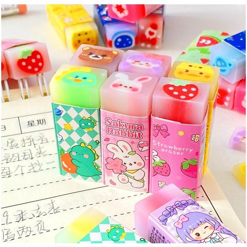 

AIMILO Penghapus Pensil Lucu Karakter Jelly Pencil Eraser Aesthetic