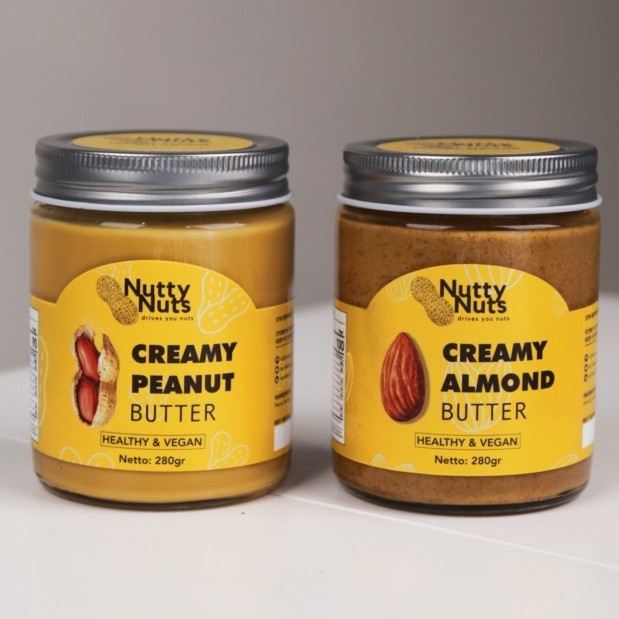 

New Arrival Natural Creamy Peanut and Almond Butter 280gr NuttyNuts
