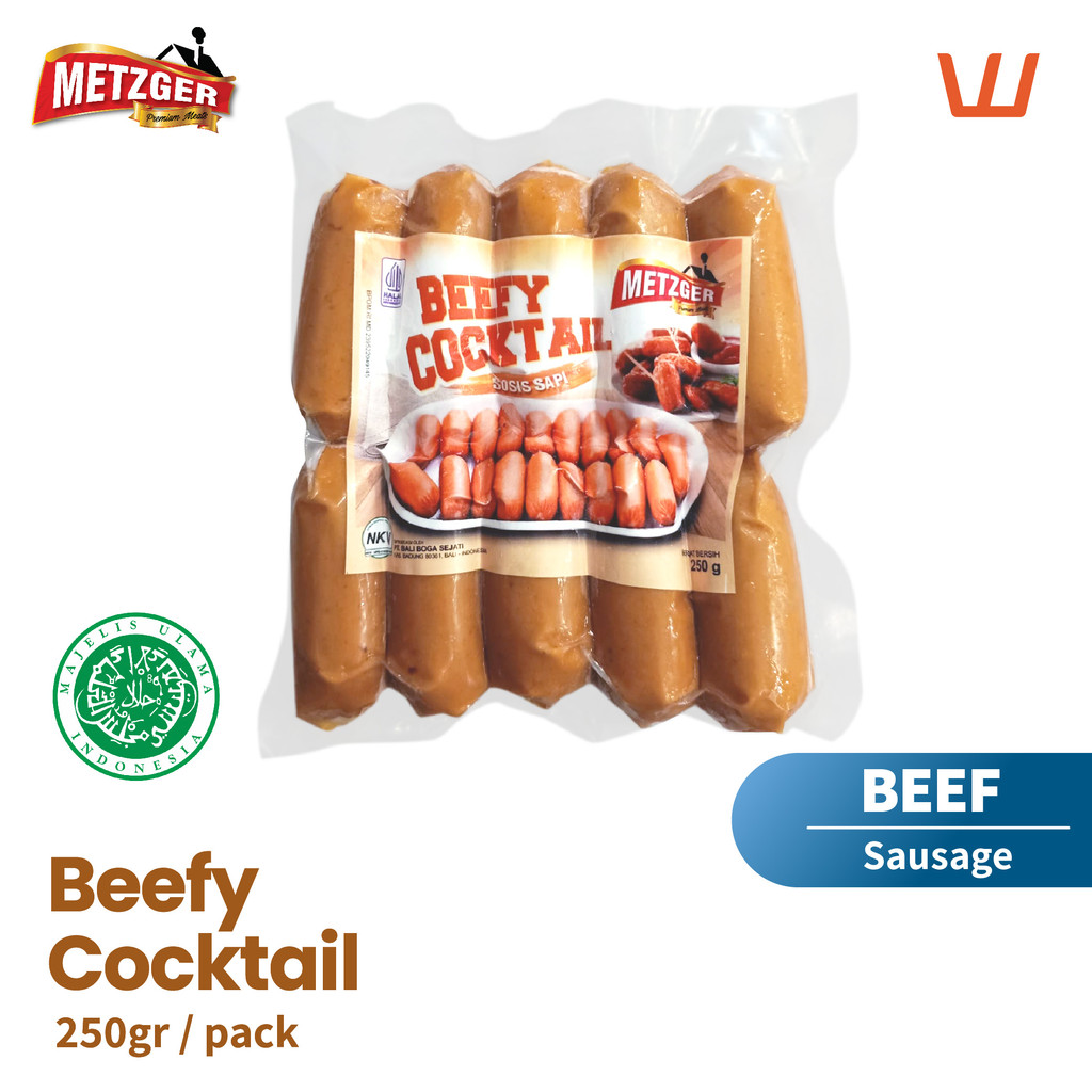 

Sosis Sapi Beefy Cocktail Halal Metzger 250G